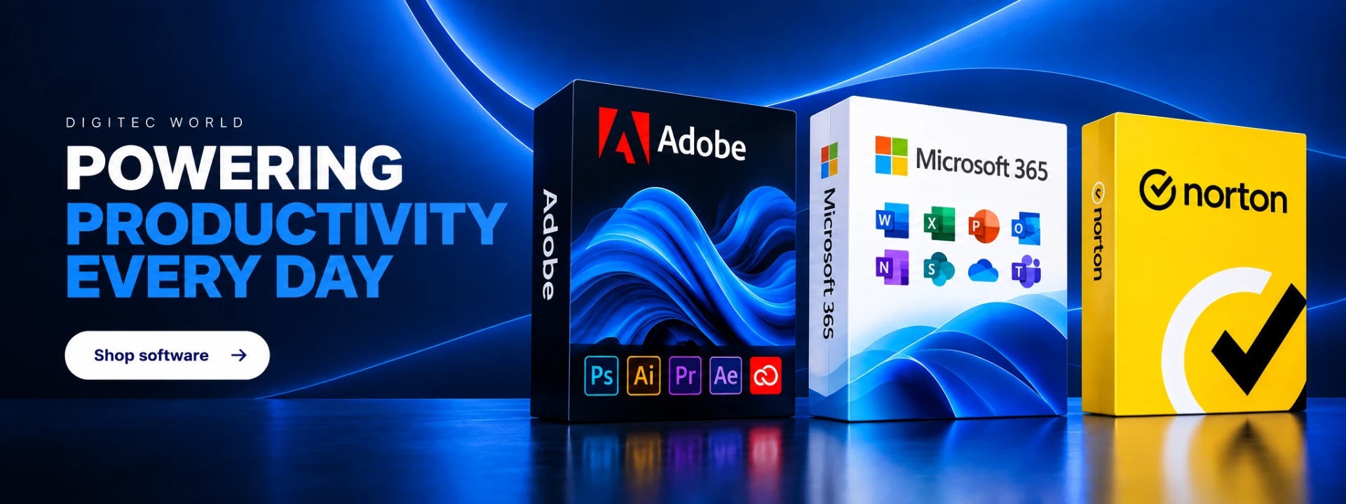 Powering productivity every day — Adobe, Microsoft 365 and Norton software. Shop software.